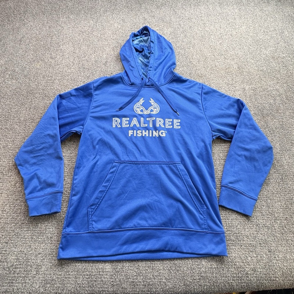 Realtree Hoodie Mens S Royal Blue Fishing Outdoor Athleisure Hiking Performance